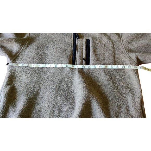 Eddie Bauer Men's Medium Light Brown Fleece Zip Pocket Pullover Sweatshirt - Picture 5 of 10